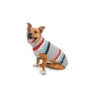 NEW CHILLY DOGS chevron dog sweater in gray